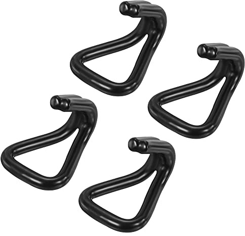 sourcing map 4 Stück Ratsche Doppel-J-Gurthaken Belastung 2,500 kg schwarz für 3 cm Spanngurt Gurtband Auto LKW Anhänger