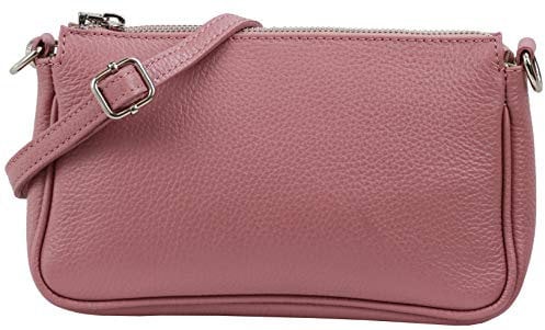 SH Leder Echtleder Schultertasche Umhängetasche Handtaschen Clutch kleine Tasche Abendtasche 23x13cm Jennie G323 (ALTROSA)