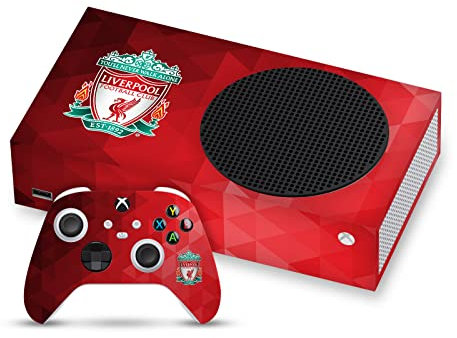 Head Case Designs Officially Licensed Liverpool Football Club Crest Red Geometric Art Vinyl Sticker Gaming Skin Decal Cover Compatible With Xbox Series S Console and Controller Bundle