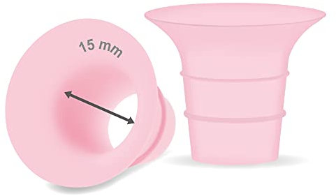 Maymom 15mm Flange Insert Pink Compatible with Elvie Single/Double Electric, Elvie Stride Cup (24mm), Compatible with Medela PersonalFit Flex Shield, Not Original Elvie Replacement Pump Parts