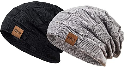REDESS Beanie Mütze für Herren und Damen Winter Warme Mützen Stricken Slouchy Thick Skull Cap
