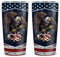 winorax Trinkbecher mit amerikanischer Flagge, Motiv: Adler, Amerika, USA, Edelstahl, isoliert, Kaffeebecher, Reisebecher, 590 ml, mit Deckel, Veteranentag, Vatertag, 4. Juli, Geschenk für Männer und