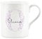 Purely Home Floral Pink Letter O Mug - Fine Bone China Small Coffee Tea Mug Present Personalised Initial Gift
