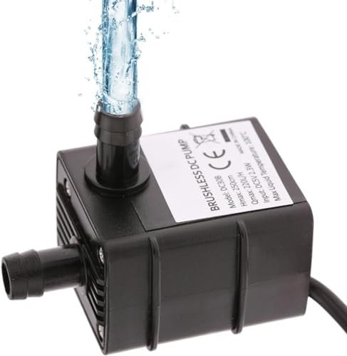 Decdeal Self Ultra-silencioso Mini USB DC5 V 2,3 W Micro Cepillo Bomba de Agua Impermeable Fuente subacuática Acuario Circulante 220L / H Lift 250 cm