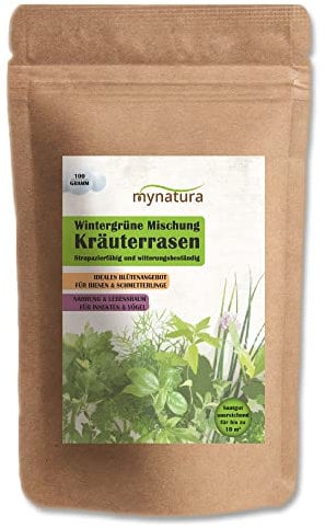 Kräuterrasen Kräuter | Rasen | Rasenfläche | Vielfalt | witterungsbeständig | Insekten | Vögel | Bienen (1x100g)
