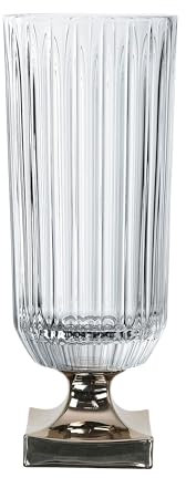 Nachtmann Vase Minerva Platin sur pied, verre cristal, transparent / platine, 40 cm, 104165