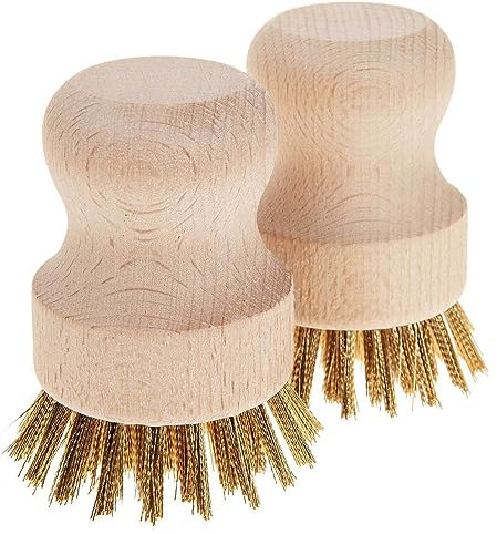 SIDCO Grillbürste 2 x Messing Handbürste Messingdraht BBQ Rost Messingbürste Reiniger