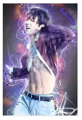 K-Pop Jeon Jungkook BTS Poster Leinwand Poster Schlafzimmer Dekor Sport Landschaft Büro Zimmer Dekor Geschenk 30 x 45 cm