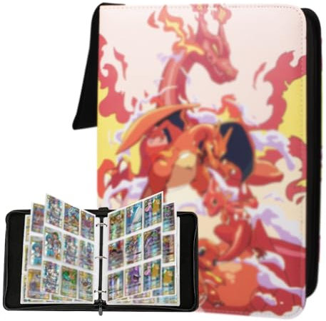 Gobesty Album per carte da collezione, 9 tasche, 50 pagine, capacità 900 schede, impermeabile, in pelle PU, per raccolta di carte