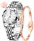 OLEVS Damenuhren Silber Leicht Ablesbare Ziffern Diamant Uhren Damen Japan Analog Quartz Wasserdicht Leuchtend Datum Armbanduhr Geschenk Set