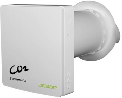 JESSP Eco Smart DZ Ventilation résidentielle décentralisée - Contrôlée par CO₂ - Récupération de chaleur à 97 % - Wi-Fi - Filtre F7 - Diamètre 160 mm - 60 m³/h - Classe énergétique A - Pour des