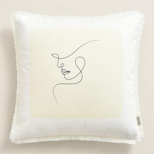 ROOM99 Ladies Bonita 45 x 45 cm Zierkissenbezüg Kissenbezüg Kissenhüll Dekorative Dekokissen Wurfkissenbezug Deko Aesthetic Modern Schlafzimmer Wohnzimmer Dekor Baumwolle,1 Stück