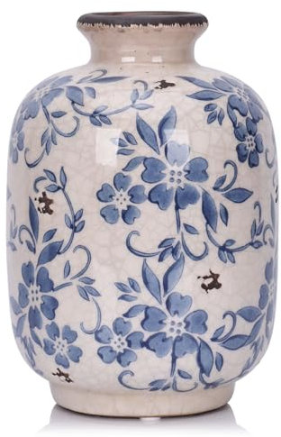 Blaue und weiße Keramikvase für Heimdekoration (BW02)