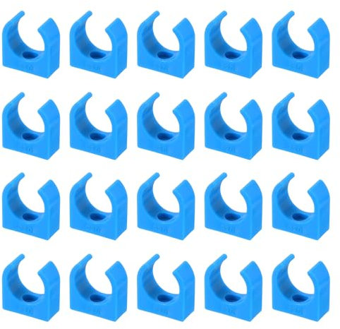 sourcing map 50Pcs U-Shaped Water Pipe Clamps, PPR Pipe Clamps Clips U Shaped Pipe Clip Fit for 20mm/0.79 OD Water Pipes and Tubing Hoses Support, Blue