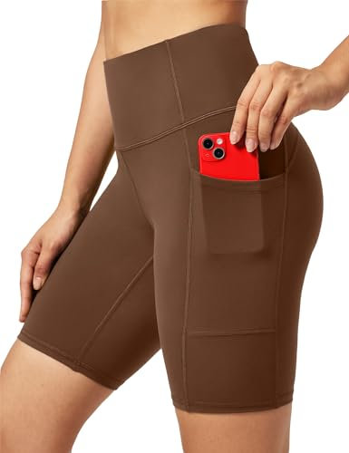 Ewedoos Sporthose Damen Kurz mit Taschen - High Waist Gym Shorts Blickdicht - Laufhose mit Taschen