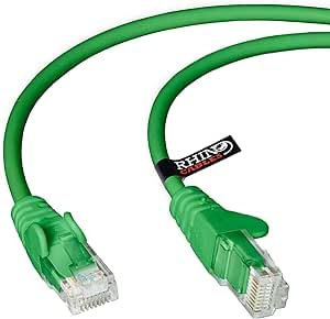 rhinocables CAT 5e High-Speed Ethernet Cable - Reliable LAN Network RJ45 Cable for Fast Internet & Data Transfer | Durable WiFi Broadband Cable for Gaming & Streaming, (5m, Green, Pack of 7)
