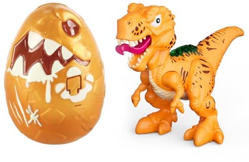 GizmoVine Huevo Dinosaurio, Dinosaurios Juguetes, Tiranosaurio Rex Figuras Desmontar Eléctrico con Luz y Roar Sonido, Interactivo Educativo Goma Sorpresa Regalos para Niños 2 3 4 5 6 Años