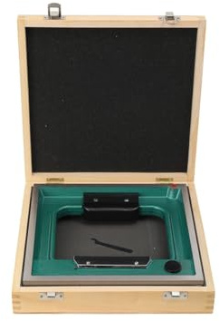 SUDEG Maschinenwasserwaage Rahmen Wasserwaage Richtwaage,Präzisions-Wasserwaage mit Holzkoffer, Genauigkeit: 0,02mm/m,Länge : 250x250mm