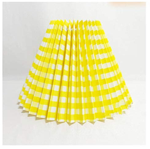 Abat-jour plissé de style japonais pour lampe de table, lampes sur pied, rayures jaunes, abat-jour E27, lampes de chambre à coucher, diamètre 45 cm, décoration de chambre
