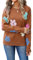 HEYPORK Damen Herbst Winter Warm Bequem Pullover Casual Mode Strickjacke Strickpullover Frauen Blume Colour Blocking Rundhals Peplum Strickpullover(Braun, M)