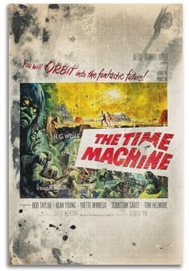 SCHUWEFA Filmposter Time Machine, Retro-Poster, dekorative Malerei, Leinwand, Wandposter und Kunstdruck, modernes Familienschlafzimmer, Dekoration, Poster, 20 x 30 cm