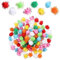 JJUNW 200 Stück Pompons zum Basteln, 15mm Bunte Glitter Pom Poms Filzkugeln zum Basteln Mini Pompoms zum Basteln für Girlanden Quasten Haarschmuck Kleidung