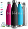 Gourde Isotherme, Gourde 750 ml, Sans BPA, Gourde Sport, 24h Froid & 12h Chaud, Gourde Inox, Anti Fuite, Gourde Metal, Facile à Transporter, Bouteille d'eau pour École, Bureau, Voyage, Camping, Noir
