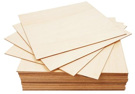 30 Stück Sperrholz Linde Blatt 3mm Bastelholz Holzplatte(30 * 30cm) Holzplatt für DIY Holzarbeiten Laserbearbeitung, Brandmalerei, Modellbau, Geschenke, Deko, Gemälde, Industriequalität Holz