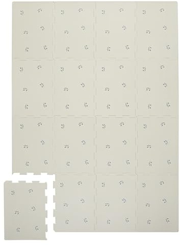 3 Sprouts Puzzlematte Baby, Schaumstoff, wasserabweisend, Heidelbeere Taupe | weiche Bodenfläche für Krabbeln und Rollen Elemente verbinden sich flexibel abwischbar, angenehm und leicht verstaut