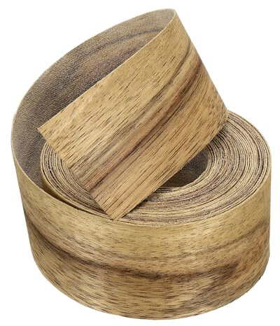 sourcing map 51mmx7.62m Wood Edge Banding,Iron on Edging Strip Basswood | Pre-Glued Iron on Edging Strip, Plywood Wood Grain Repair Tape,for Cabinet Repair, Furniture Restoration, Handicraft DIY