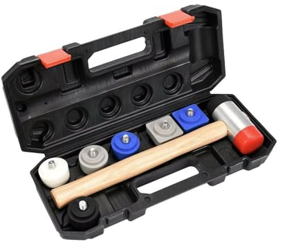 Schonhammer Set 8-tlg. | Ausbeulhammer, Gummihammer, Hammer mit verschiedenen Aufsätzen