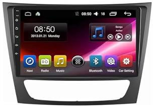 GPS Navi Navigationsgerät 2 Din für Benz W211 E200 E220 E300 E350 2002-2010 mit Bluetooth Fm Radio, Mirror Link, USB, Aux, Bluetooth Unterstützt Tpms Lenkradsteuerung, 4 Kern 1G+16G