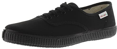 victoria Plimsoll Unisex 1915 Canvas Schwarz Monochrom & Passende Schnürsenkel 106610 für Erwachsene Negro 36