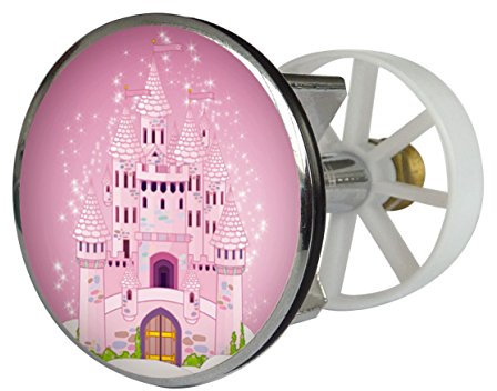 Waschbeckenstöpsel Design Märchenschloss | Abfluss-Stopfen aus Metall | Excenterstopfen | 38 – 40 mm