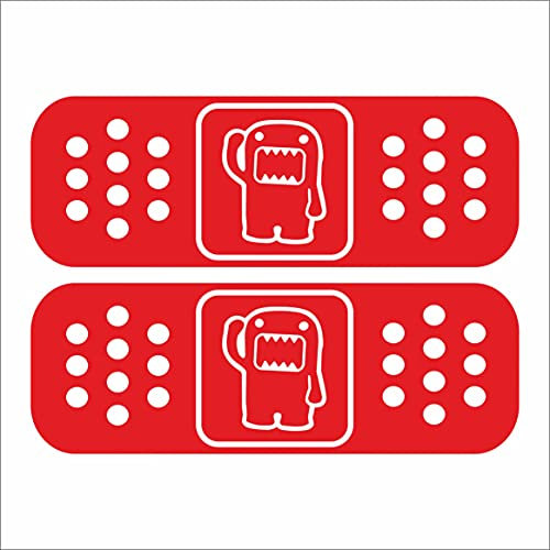 JINTORA - Autoaufkleber Tuning - Auto Aufkleber - domo kun Band Aid small 2nd - 187x99 mm - Auto Sticker Bus Fenster Heckscheibe Camper wetterfest Outdoor Sticker Auto Deko LKW Tuning - rot
