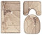 A.Monamour Badezimmer Badematte 3 Teilig Set Beige Hintergründe Fischernetz Starfish Hölzern Leuchtturm Druck Toilettendeckel Flanell Saugfähig Badteppiche Badvorleger Badgarnitur WC Vorleger