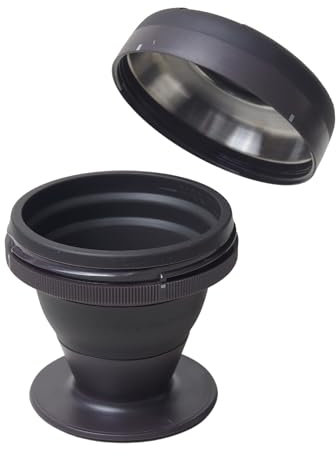 Palmpress Portable Collapsible Travel French Press for Coffee - Single Serve 8oz Stainless Steel Filter, No Plastic Contact, Compact Design Perfect for Home, Camping & Outdoors (Black)