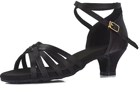 TRIWORIAE - Donna Bambina Scarpe da Ballo Latino/Sala da Ballo/Standard Tacco 4cm Nero 37 EU