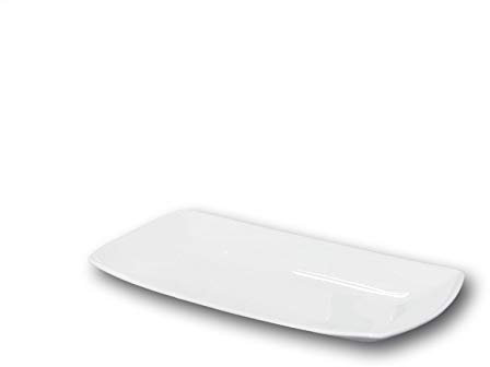 Assiette rectangulaire porcelaine blanche - L 25 cm - Tokio