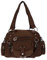 Christian Wippermann - Hochwertige Umhängetasche Damen Stoff Canvas 32x20x10cm - Verstellbarer Riemen 75-145cm - Viele Fächer mit Reißverschluss - Perfekte Canvas Tasche für Arbeit & Freizeit Braun
