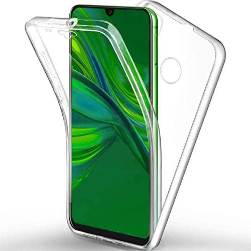 COPHONE® kompatibel Huawei P SMART 2019 Hülle Silikon 360 Grad transparent. Total transparent, weiche Vorderseite + harte Rückseite. Stoßfeste 360-Grad-Touch-Handyhülle für Huawei P SMART 2019