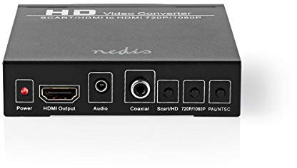 NEDIS Convertisseur HDMI T - Prise péritel - Sortie HDMIT / 1 Sortie Audio 3,5 mm / 1 x Audio numérique - 1 Voie - 1080p - 1,65 Gbps - Aluminium - Anthracite