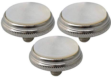 Liyafy 3 Stück Trompetenventil-Fingerknöpfe Musikinstrumente Zubehör Silber mit weißer Muscheleinlage