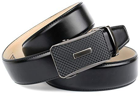 Anthoni Crown Herren Ledergürtel Gürtel, Schwarz, 110