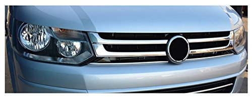 KS1196 - Edelstahl Chrom Zierleisten, Kühlergrillleisten, Kühlergrill Leisten 4 Teilig Geeignet für T5 Transporter, Multivan, Caravelle ab 2010-