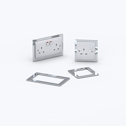 Double/Single Socket Switch Surround/Acrylic Finger Plate - Minimalist Design (Double, Mirror)