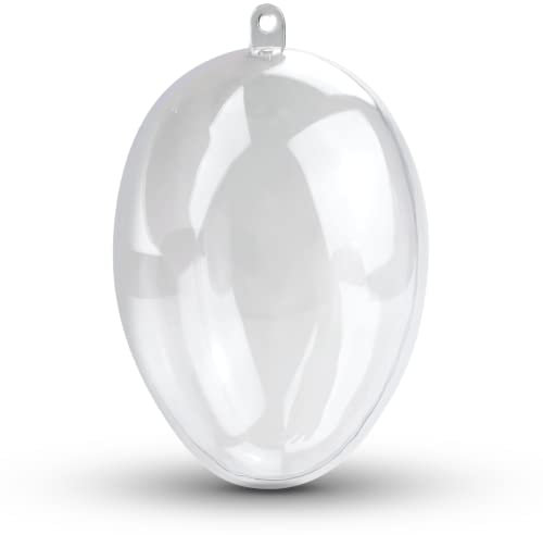 Netuno 5 Uova in Acrilico 13 cm Diametro 9 cm Uova Trasparenti apribili Pasqua da riempire Appendere addobbi pasquali Natalizie per casa plexiglass da Decorare