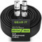 GearIT XLR Microphone Cable (200 Feet, 1 Pack) - Male to Female 3-Pin Balanced Shielded Cable for Mic Mixer, Recording Studio, Podcast - Black