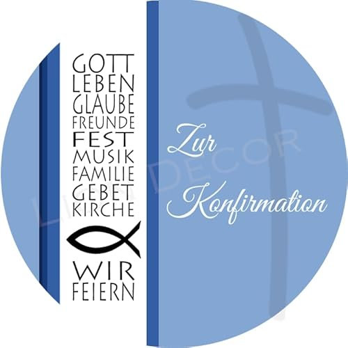Tortenaufleger Konfirmation7 / mehr Farben zur Auswahl / 20 cm Ø (blau)
