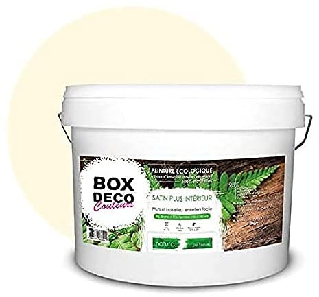 BOX DECO COULEURS Pintura de pared natural ecológica con aspecto satinado interior Natura – 10 l/130 m², beige y lino